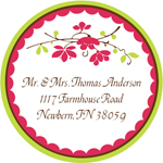 Name Doodles - Round Address Labels/Stickers (Chelsea Hot Pink)